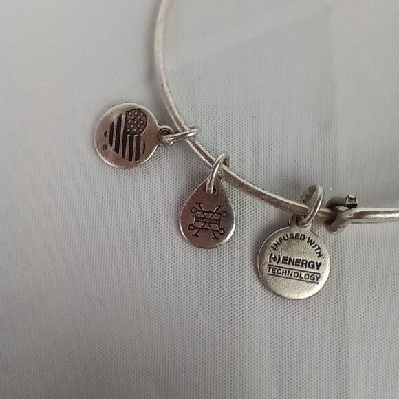 Alex & Ani  Compass Charm Silver Tone Expandable Bracelet Infused with Energy - Picture 3 of 8